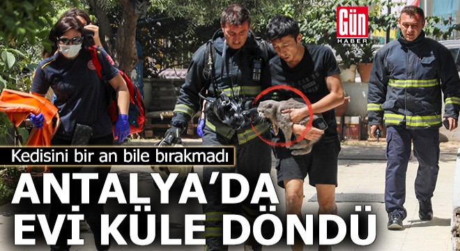 Antalya da ölümün kıyısında bile kedisini bırakmadı
