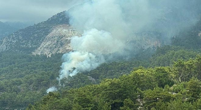 Antalya da orman yangını büyümeden söndürüldü