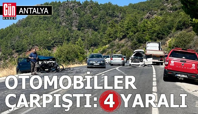 Antalya'da otomobiller çarpıştı: 4 yaralı
