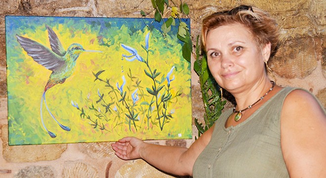 Antalya da ressam Oksana dan  Mavi nin Yolculuğu 
