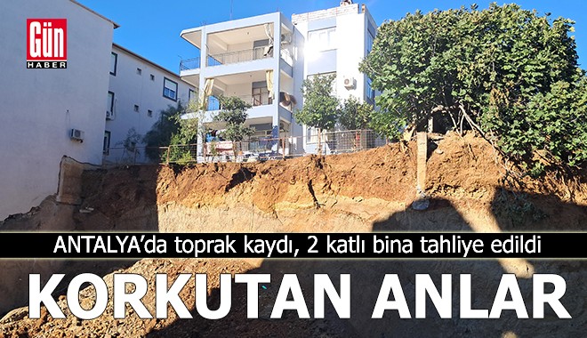 Antalya'da toprak kaydı: 2 katlı bina tahliye edildi