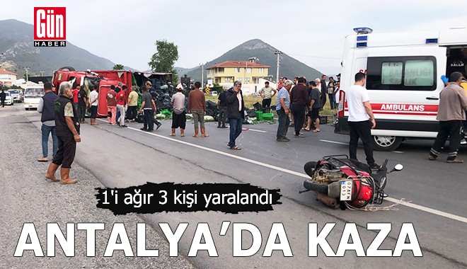Antalya'da trafik kazasında 3 kişi yaralandı