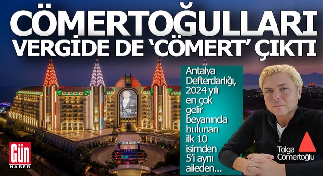 Antalya da turizmci Cömertoğlu ailesi vergide de  Cömert  çıktı