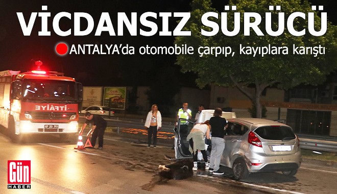 Antalya'da vicdansız sürücü otomobile çarpıp kaçtı