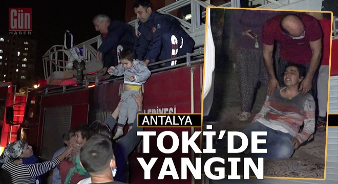 Antalya daki TOKİ evlerinde yangın