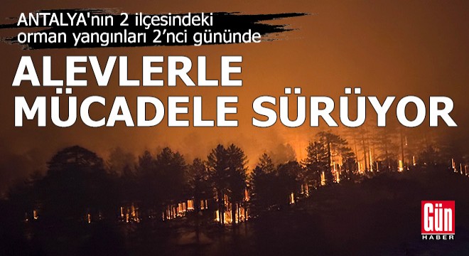 Antalya nın 2 ilçesindeki orman yangınları 2 nci gününde