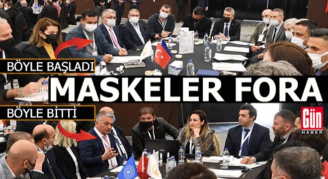 Antalya valisinin katıldığı toplantı maskeli başladı, maskesiz bitti