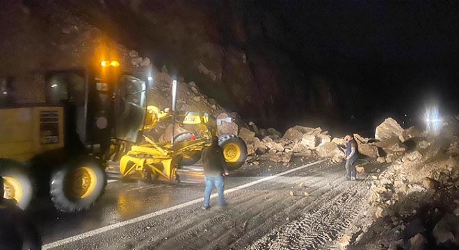 Artvin'de heyelan; kayalar kara yoluna düştü