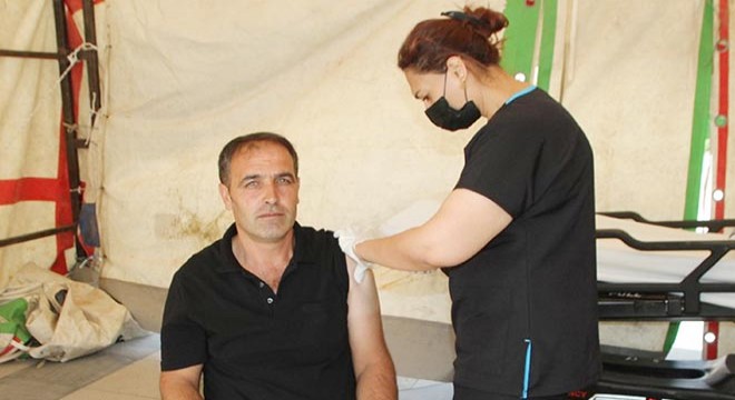 Aşılama oranında yüzde 70'i yakalamak için meydana çadır kurdular