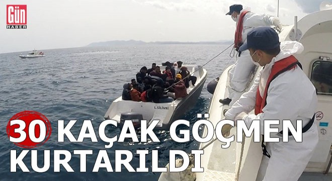 Ayvalık açıklarında 30 kaçak göçmen kurtarıldı