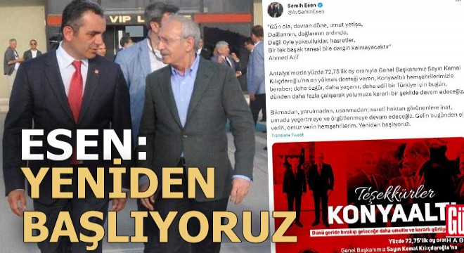 Başkan Esen: Yeniden başlıyoruz