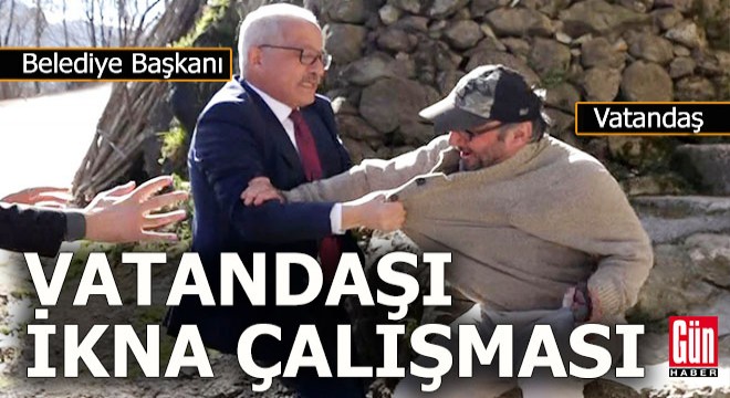 Belediye başkanı vatandaşın yakasına yapıştı