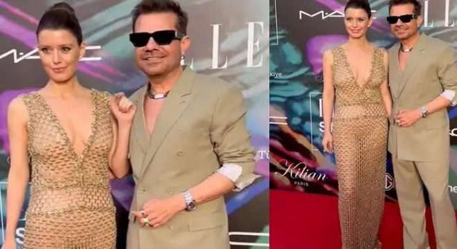 Beren Saat'in kıyafeti geceye damga vurdu