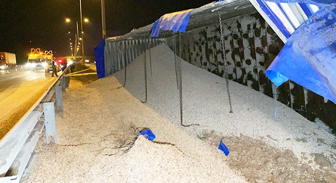 Beykoz'da TIR devrildi; şoförü öldü