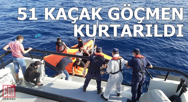Bodrum'da 51 kaçak göçmen kurtarıldı