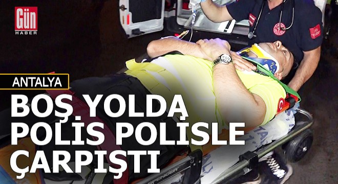Boş yolda, polisle polisin kazası...