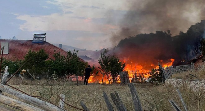 Burdur'da ev ve ağıl yandı