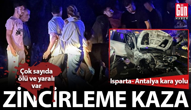 Burdur'da 4 aracın karıştığı zincirleme kaza
