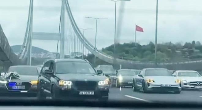 Çakarlı meşaleli düğün konvoyuna tepki
