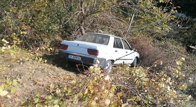 Çalındı sanılan otomobil, dere yatağına düşmüş