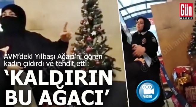 Çarşaflı kadın, yılbaşı ağacı yüzünden AVM'yi birbirine kattı