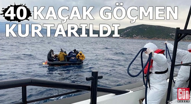 Çeşme açıklarında 40 kaçak göçmen kurtarıldı