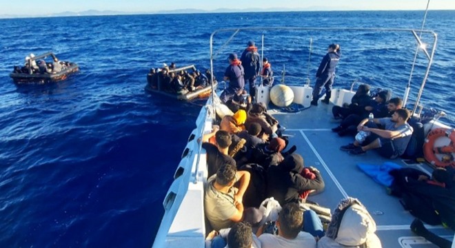 Datça'da 64 göçmen kurtarıldı