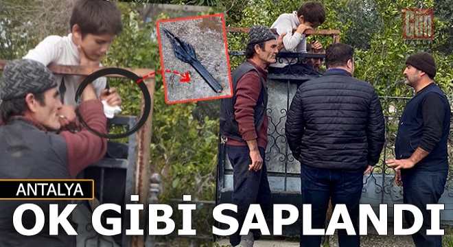 Demir korkuluğun oku eline saplandı
