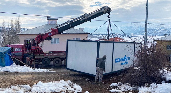 Deprem bölgesine konteyner desteği