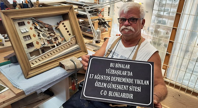 Depremin acısını tabloya taşıdı