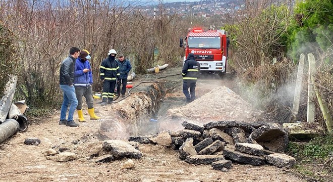 Doğal gaz boru hattı delindi, evler boşaltıldı