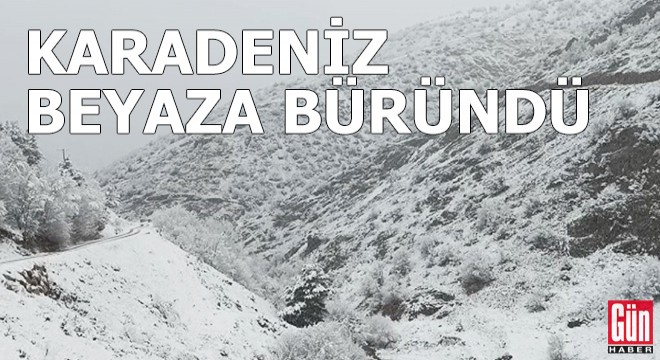 Doğu Karadeniz de yüksek kesimler beyaza büründü