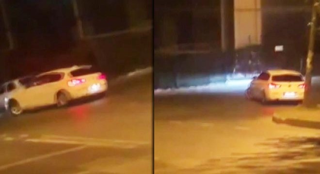 Drift yaptığı anları arkadaşına kaydettirdi