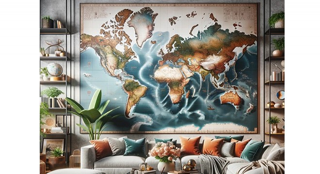 Dünya Haritası Duvar Dekoru: Ev Dekorasyonunda Yeni Trendler