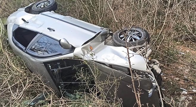 Ehliyetsiz sürücü otomobiliyle ormanlık alana uçtu