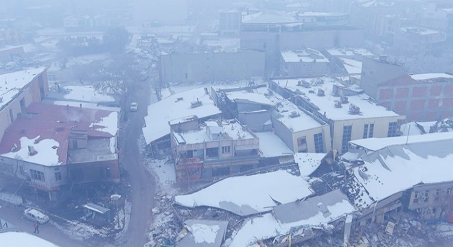 Elbistan'daki yıkım havadan görüntülendi