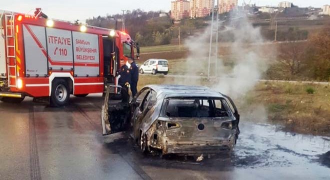 Eşinin otomobilini yakıp, görüntüsünü gönderdi