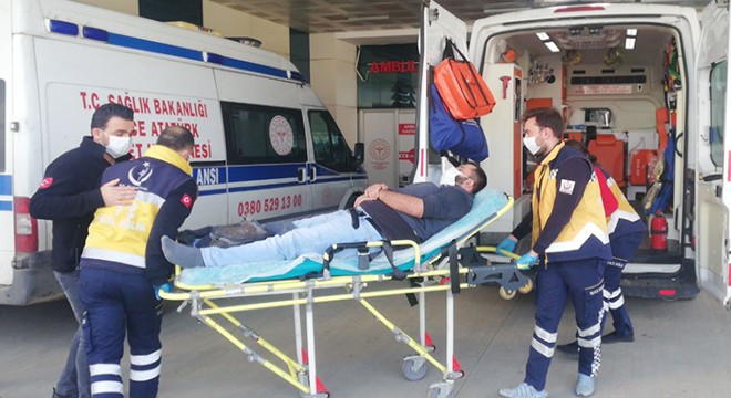 Fazla hava bastığı lastik patlayınca yaralandı