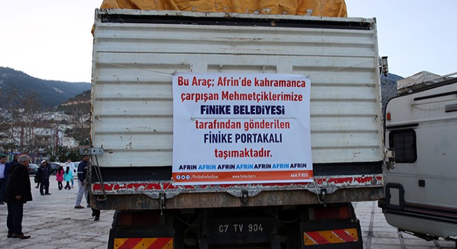 Finike'den Mehmetçiğe 20 ton portakal
