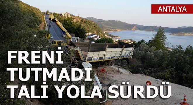 Freni boşalan TIR'ın şoförü, faciayı önledi