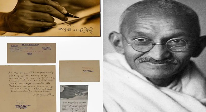 Gandhi'nin el yazısı notları açık artırmada rekor kırdı