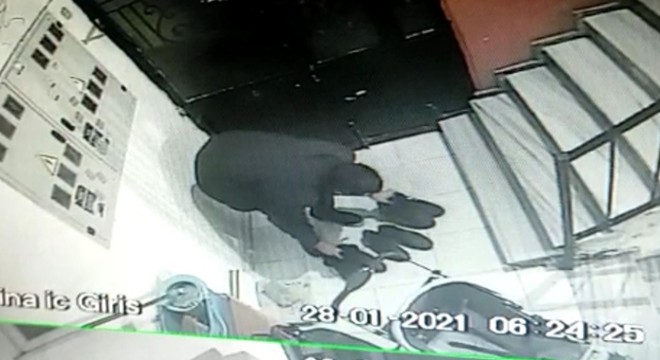 Gaziosmanpaşa'daki ayakkabı hırsızı kamerada