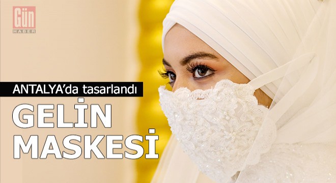 Gelinlere işlemeli ve nakışlı özel tasarım maske