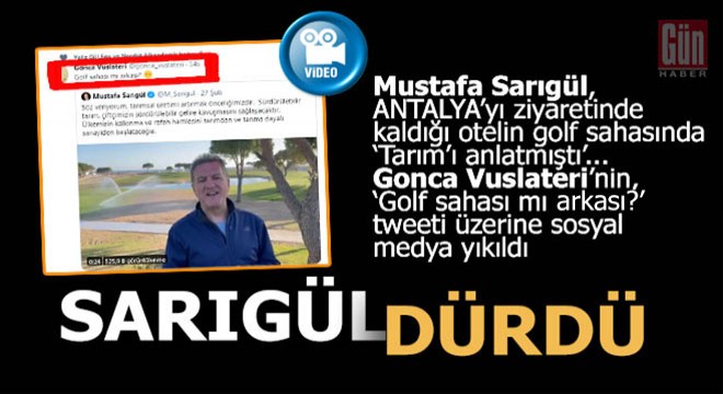 Gonca Vuslateri'nin, 'Golf sahası mı arkası?' tweeti üzerine...