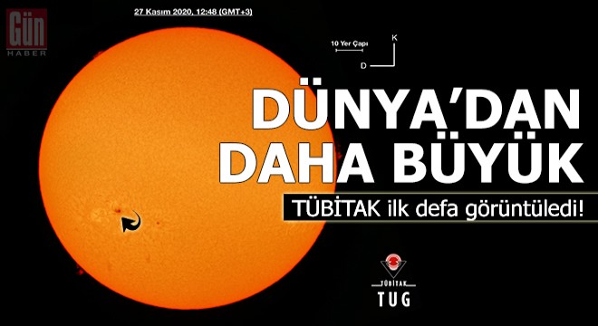 Güneş'te Dünya'dan büyük leke görüntülendi