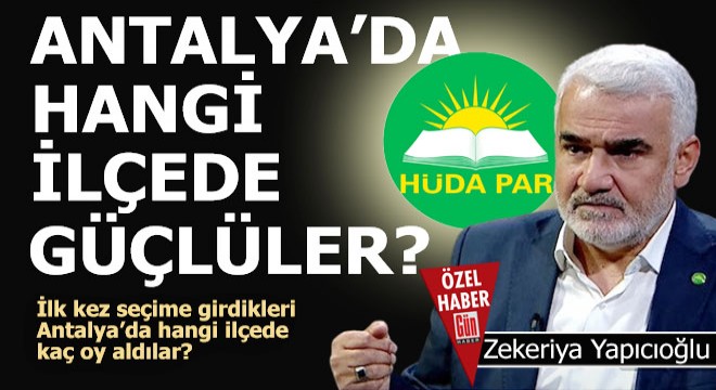 HÜDA PAR Antalya da hangi ilçede güçlü?