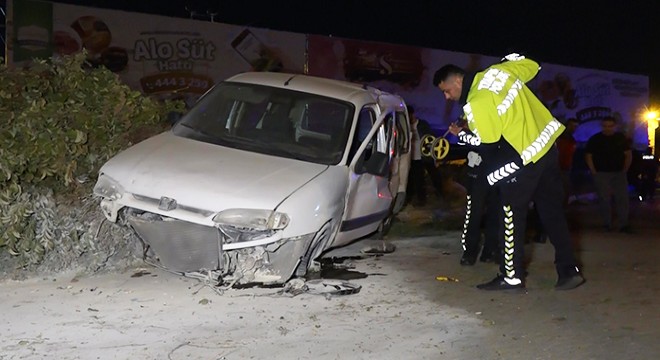 Hafif ticari araç ağaçlara çarptı, sürücü ağır yaralandı