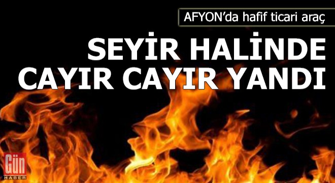 Hafif ticari araç seyir halinde yandı