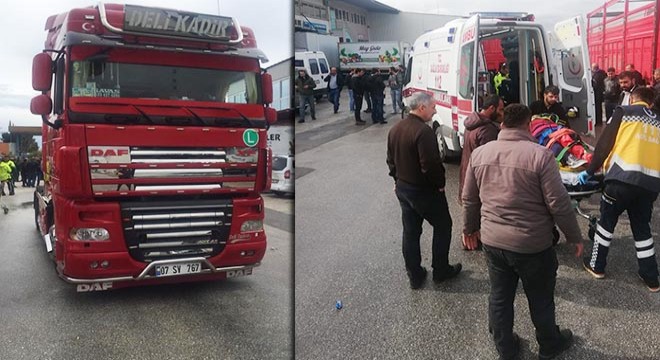 Halde TIR'ın çarptığı yaya yaralandı