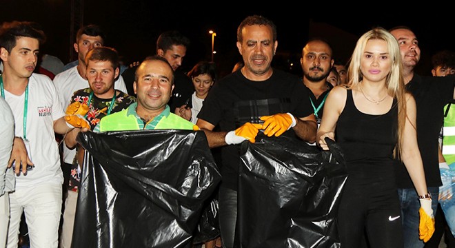 Haluk Levent'ten önce konser, sonra temizlik